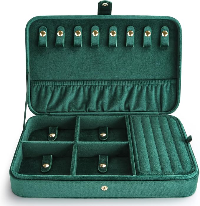 VELORIA Jewelry Box, Premium Velvet Travel Jewelry Organizers & Storage - Image 3