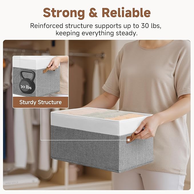 StorageWorks Storage Baskets for Shelves, Foldable Fabric Closet Storage Bins - Image 6