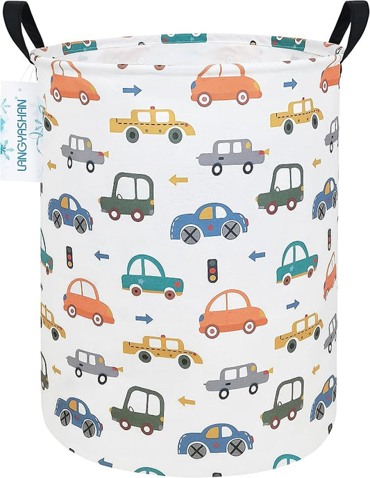 LANGYASHAN Laundry Basket Canvas Fabric Collapsible Organizer Basket by LANGYASHAN