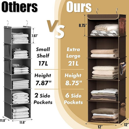 Simple Houseware 5 Shelf Hanging Closet Organizer - Image 4
