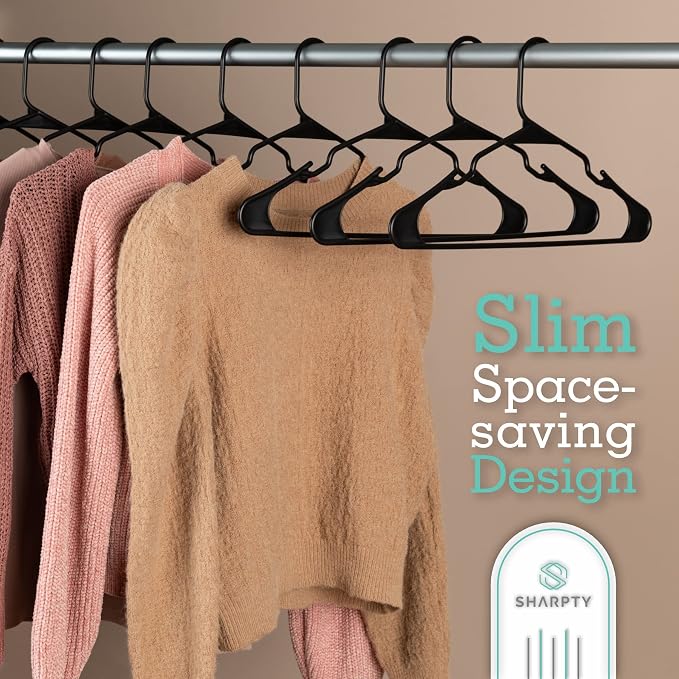 Sharpty Plastic Hangers, Space Saving, Heavy Duty, Fabric-Friendly, Accessories - Image 5