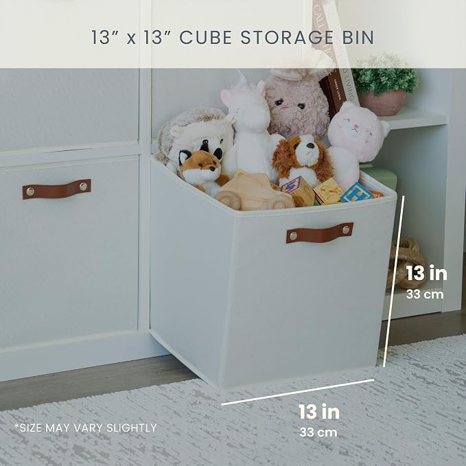OrganiHaus 13" x 13" x 13" Cube Fabric Storage Bins Set of 4, Canvas Storage - Image 2