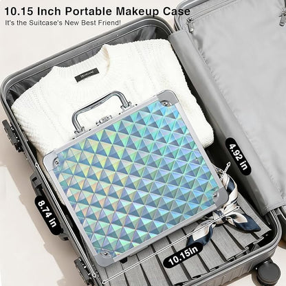 Makeup Case with Magnetic LED Mirror Travel Cosmetic Organizer Portable Makeup - Image 6
