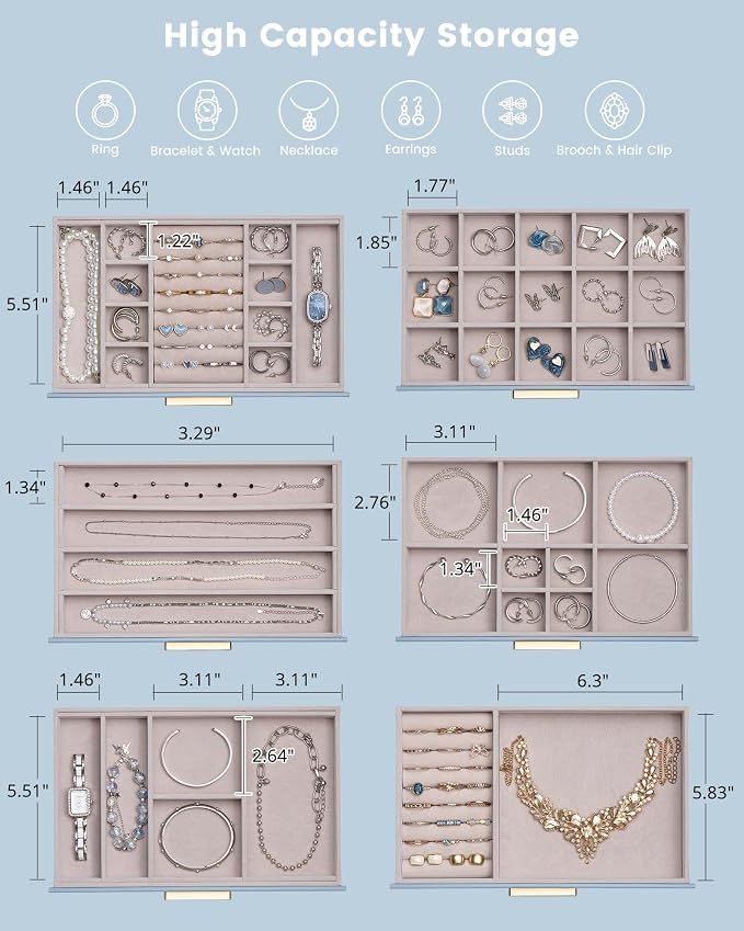 Lolalet Jewelry Box Organizer, 6-Layer Jewelry Organizers and Storage Case - Image 4
