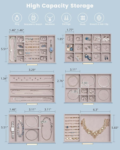 Lolalet Jewelry Box Organizer, 6-Layer Jewelry Organizers and Storage Case - Image 4