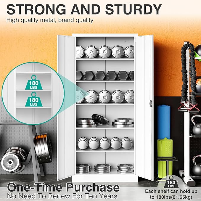SISESOL Wide & Deep Metal Storage Storage Cabinet - Image 8