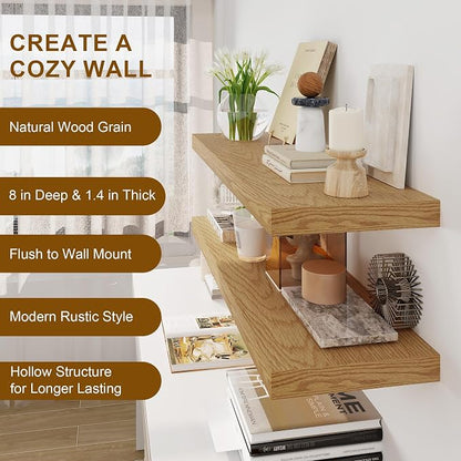 30 Inch Floating Shelves, Rustic Floating Wall Shelves 8 Inch Deep, 30 x 8 - Image 5