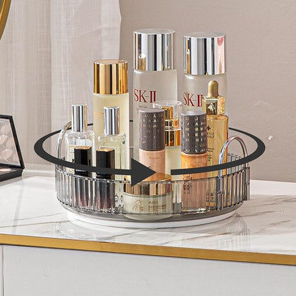 Rotating Makeup Organizer for Vanity, High-Capacity Skincare Clear Make Up by SHUANGQING