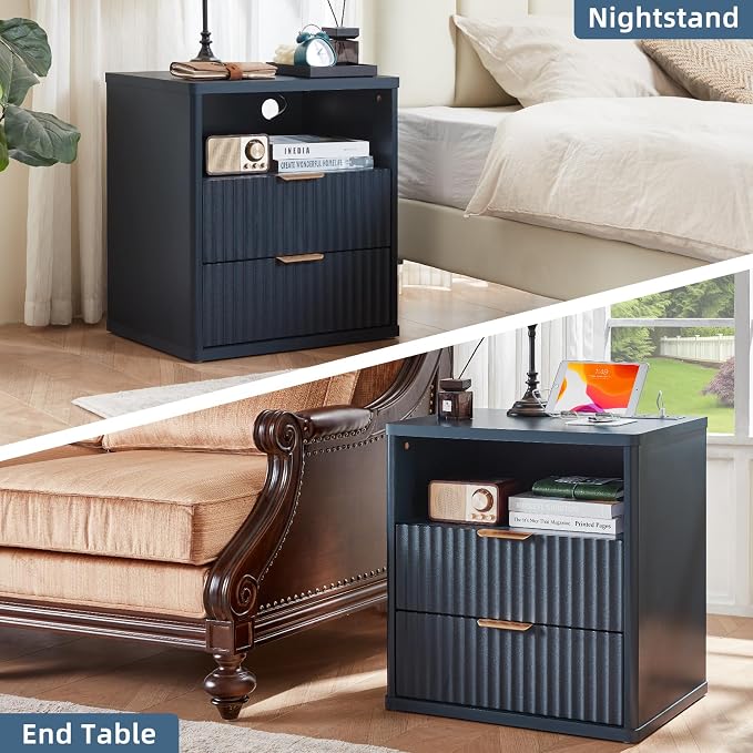 LEYAOYAO Fluted Nightstand Set of 2 - Image 5
