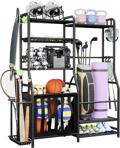Garage Sports Equipment Organizer, Golf Bag Storage Rack, Heavy Duty Ball Holder by Faesun