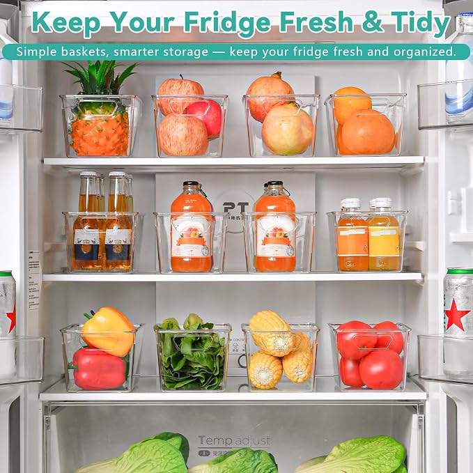 12 Pack Clear Plastic Storage Bins, Acrylic Pantry Organizer and Storage Bins - Image 3