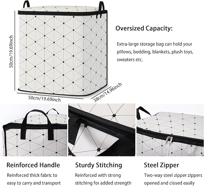 king comforter storage bag, clothes blanket bedding pillow quilt organizer - Image 3