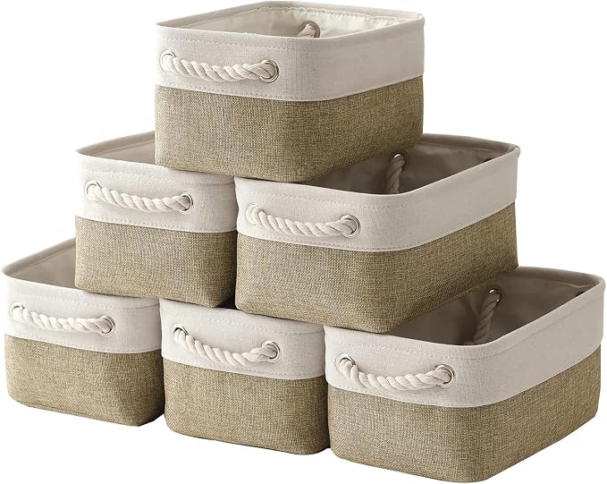 Small Storage Baskets for shelves, Fabric Storage Baskets for closet, by Sacyic