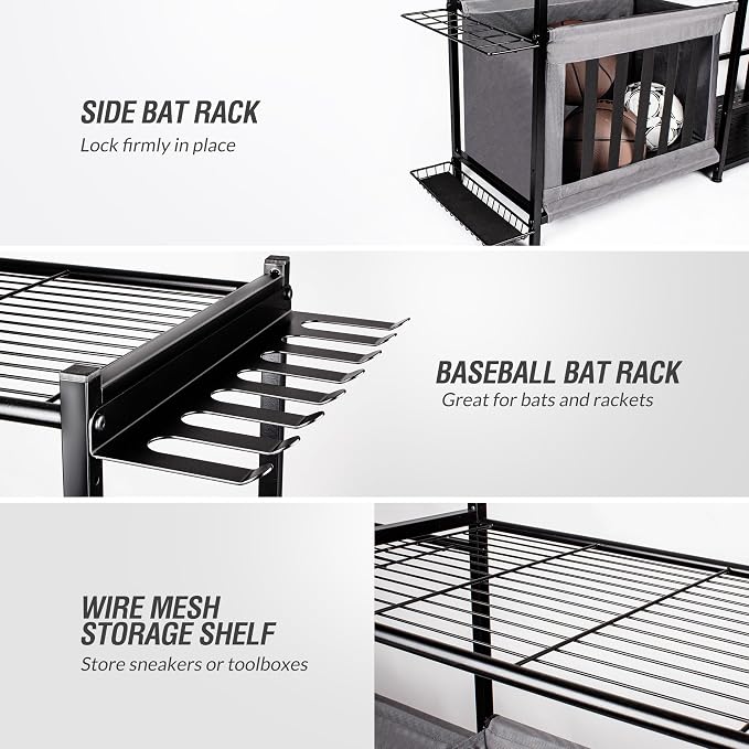 Garage Sports Equipment Organizer, Heavy Duty Ball Storage Rack - Image 5