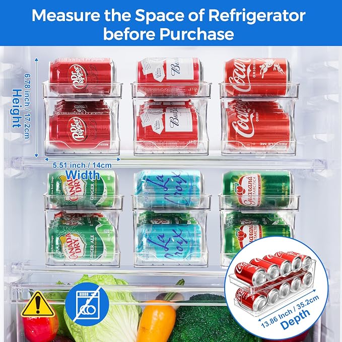 Rolling Soda Can Organizer for Refrigerator Can Dispenser for Beer Soda Seltzer - Image 3
