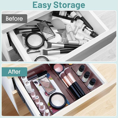 WOWBOX 25 PCS Plastic Drawer Organizer Set, 4 Sizes Desk Drawer Divider - Image 4