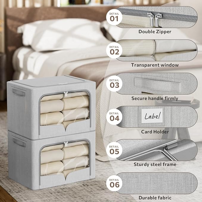 FHSQX 3 Pack Clothes Storage Bins - Image 5
