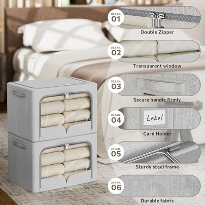 FHSQX 3 Pack Clothes Storage Bins - Image 3