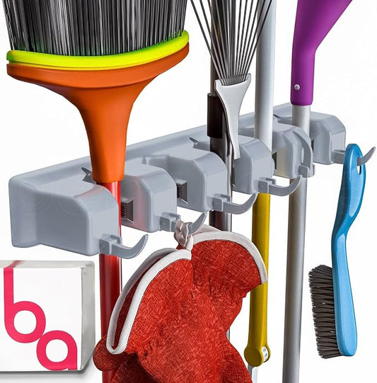 Berry Ave Broom Holder & Wall Mount Garden Tool Organizer- Kitchen, Garage & by BerryAve
