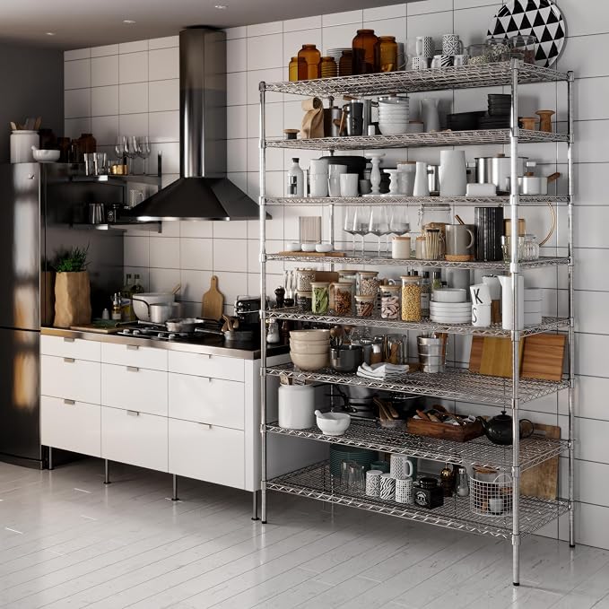 24" Deep x 54" Wide x 86" Height Wire Shelving Kit | 8-Tier | NSF Commercial - Image 2