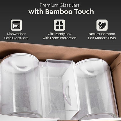 Laundry Pod Storage Container Set | Two 3L Glass Jars & One Acrylic Dryer Sheet - Image 4