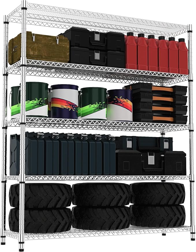 5 Tiers Shelf 3300 lbs Steel Storage Shelving Utility Shelving Unit Steel by MEIGAOPLASTICANDMETALHKCOLIMITED