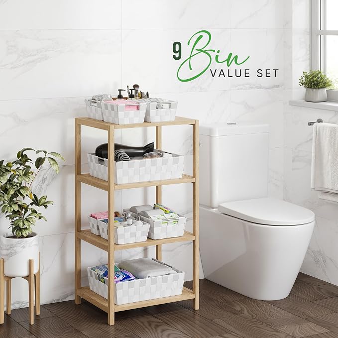 Baskets For Organizing Set Of 9 White - Image 5