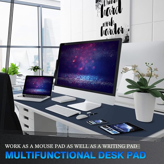 K KNODEL Large Office Leather Desk Mat, Mouse and Keyboard Pad, Computer and - Image 2