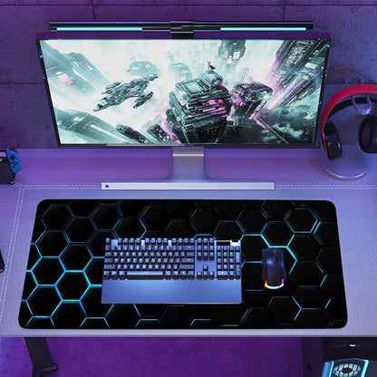 Gaming Mouse Pad – Large Extended Desk Mat35.43 x 15.75 in – Futuristic Black - Image 8