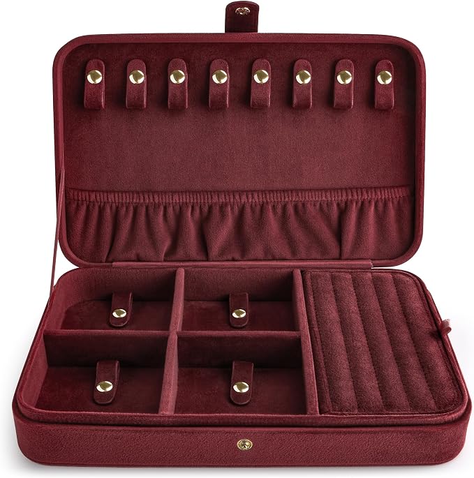 VELORIA Jewelry Box, Premium Velvet Travel Jewelry Organizers And Storage - Image 3