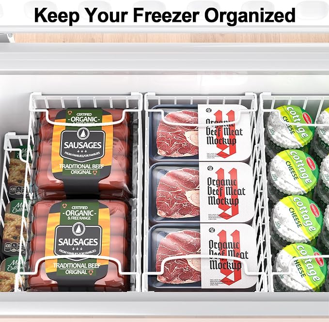 Freezer Organizer Bins, 4 Pack Stackable Deep Chest Freezer Organizer Bins - Image 8