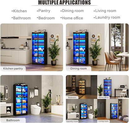 Display Cabinet with Adjustable Shelves, 5 Tier Display Case - Image 7