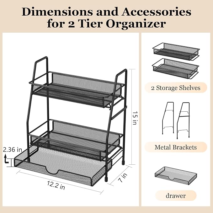 2-Tier Bathroom Counter Organizer - Image 3