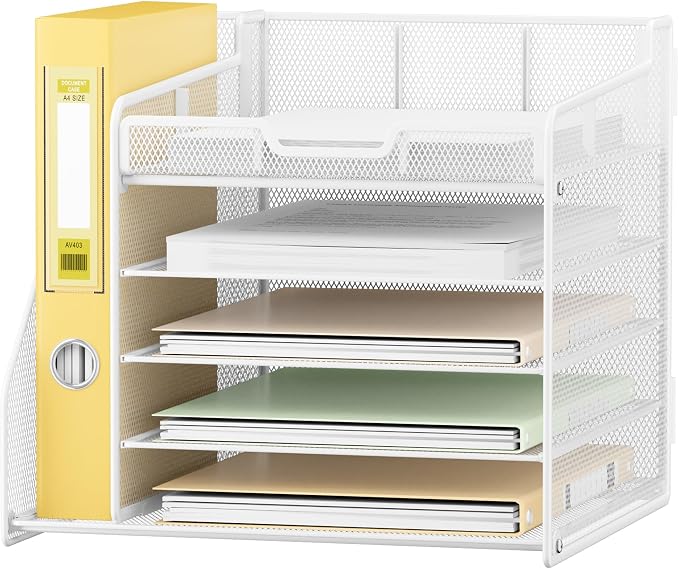 Lavatino Desk Organizer with File Holder-White - Image 2