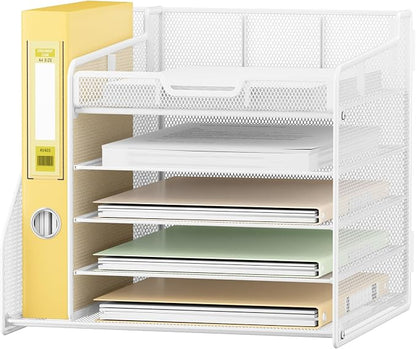 Lavatino Desk Organizer with File Holder-White - Image 2