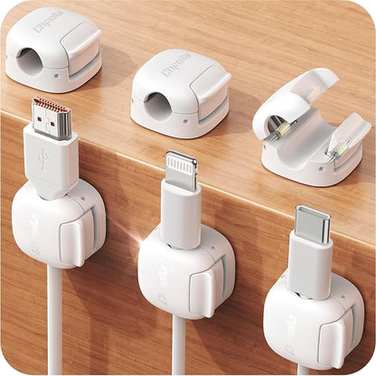 6Pack Cord Organizer, Chfeila Compact Dual Spring & Clasp Lock Cable Management by Chfeila