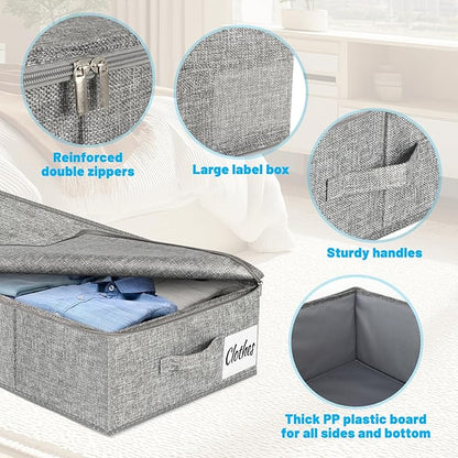 Under Bed Storage Container Bins 2 Pack, 4.5 Inch Slim Low Profile Underbed - Image 7