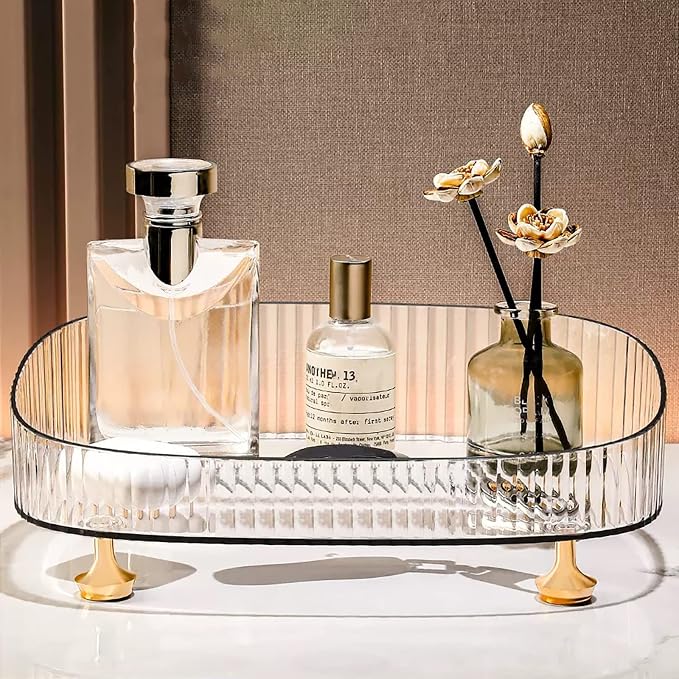 Vanity Tray Perfume Organizer – Acrylic Bathroom Tray, Countertop Storage Decor by ANFENGLOU
