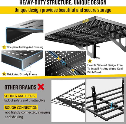 4-Pack 2x3ft Adjustable Garage Wall Shelving 1120lbs Load Capacity Heavy Duty - Image 4