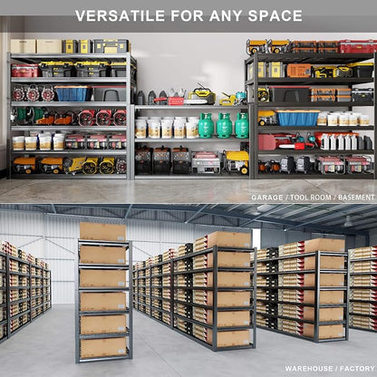 64" Wide 6-Tier Garage Shelving Unit, Heavy Duty Garage Storage Shelves - Image 6