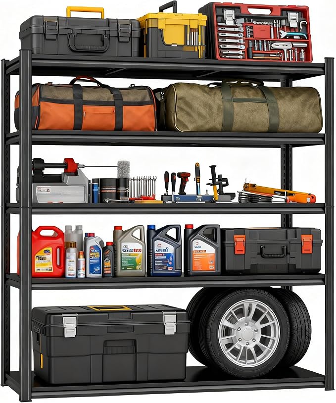 Garage Storage Shelves, 5 Tier Shelving Unit, 40 inch Wide, 18” Deep, 78” Tall - Image 8