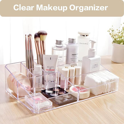 Clear Makeup Organizer, Makeup Brushes Storage Case, Cosmetic Display Case Tray - Image 2