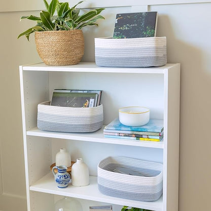 NaturalCozy 13.5”x8.5”x5.5” Rectangle Storage Baskets - Image 3