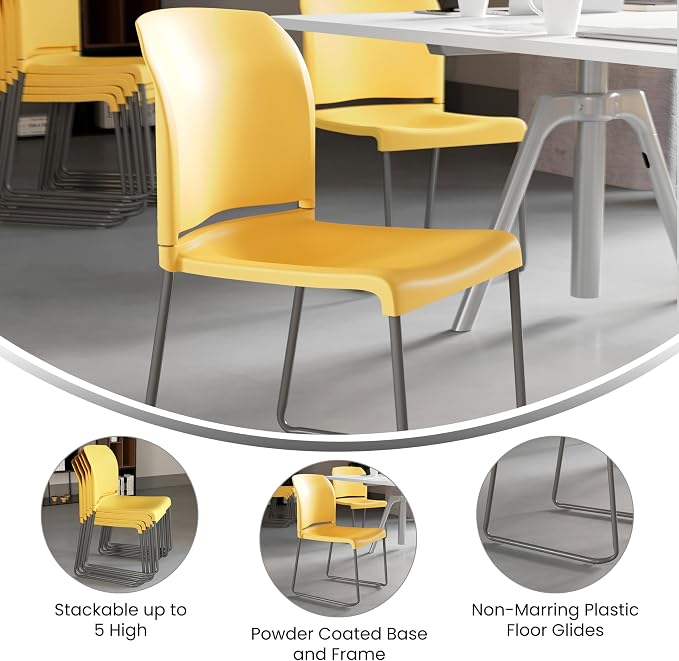Flash Furniture HERCULES Series 880 lb. Capacity Yellow Full Back Contoured - Image 4