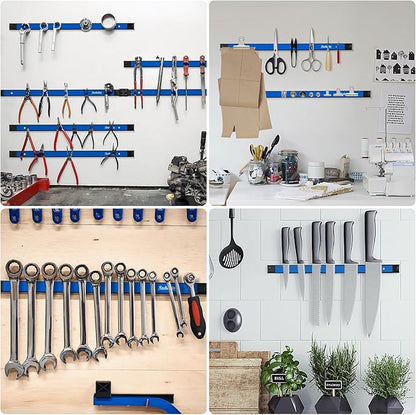 4 Pieces 18" Magnetic Tool Holder Strip, Metal Tool Organizer Rack - Image 6