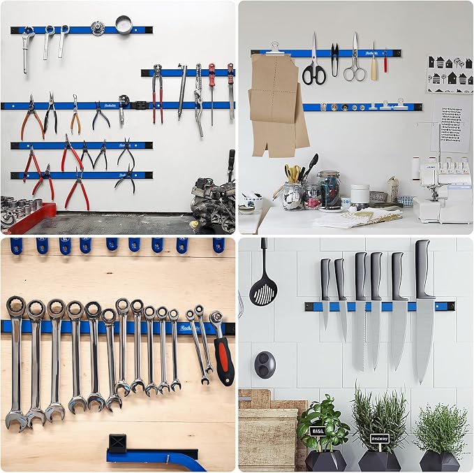 4 Pieces 24" Magnetic Tool Holder Strip, Metal Tool Organizer Rack - Image 6