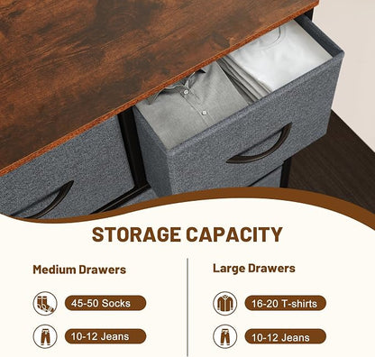 Dresser for Bedroom with 9 Drawers, Chest of Drawers, Storage Drawers Organizer - Image 8