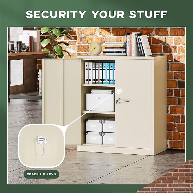 Greenvelly Metal Storage Cabinet, Lockable Storage Cabinets - Image 5