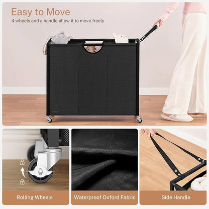 Laundry Sorter, Rolling Laundry Hamper - Image 6