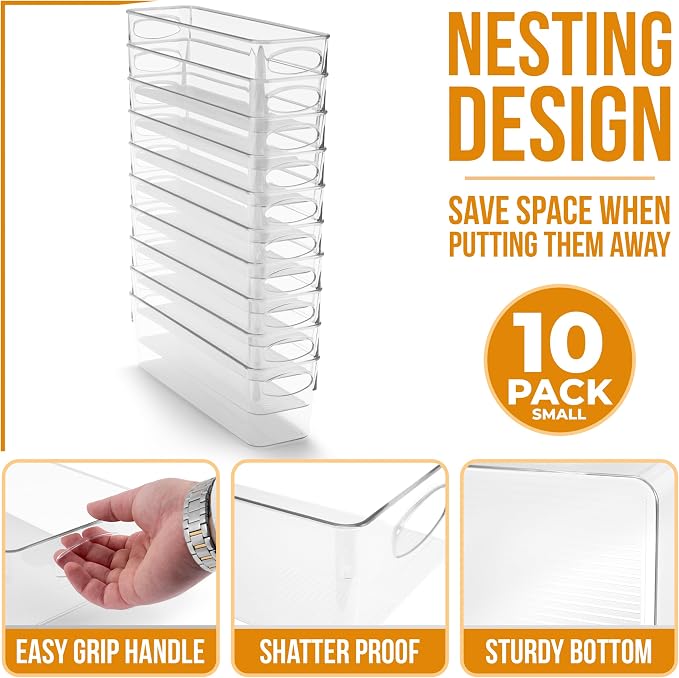 Sorbus Small Clear Plastic Storage Bins - Image 2